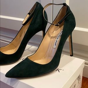 Manolo blahnik bb strap 105 in hunter green